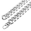 Fashion 13mm-19mm Rock Hip Hop Appeal Chain Stainless Steel Jewelry Silver Necklace Collar